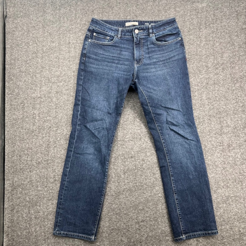 Warp + Weft Amsterdam Slim AMS Jeans Dark Wash Blue Denim 32x30 Mens Straight